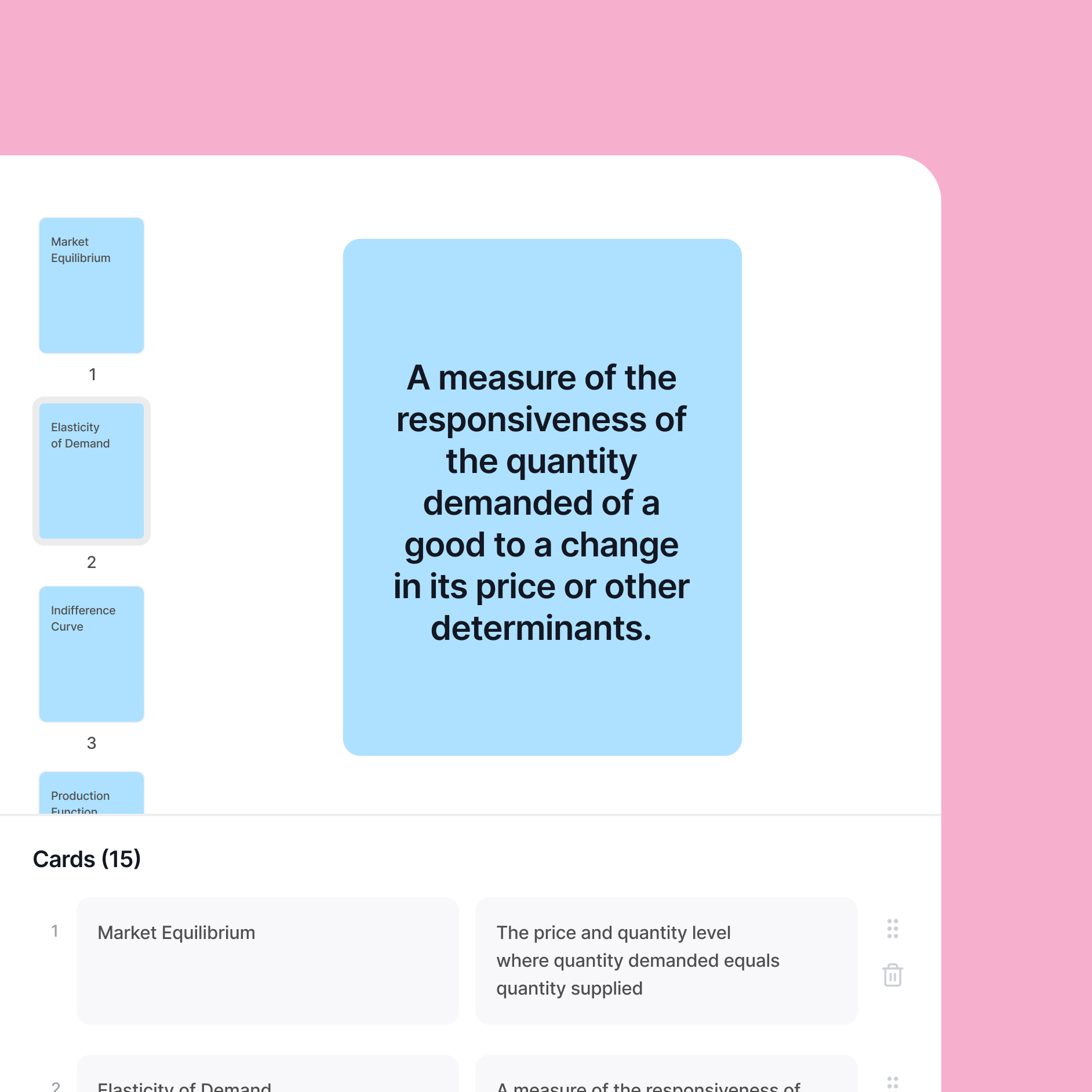 Exam preparation feature